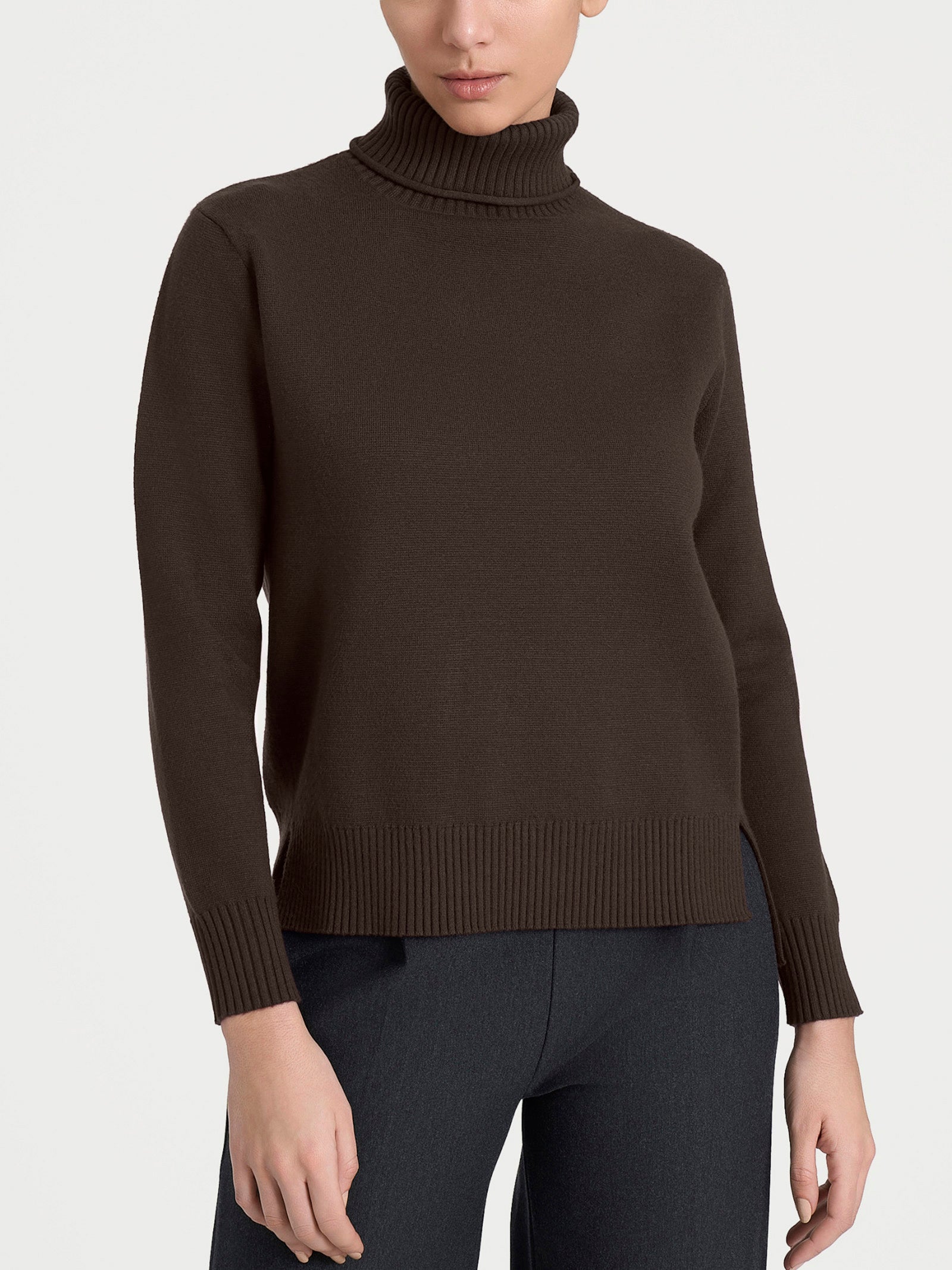 Dolcevita asimmetrico in Super Soft Marroni Donna - Ragno