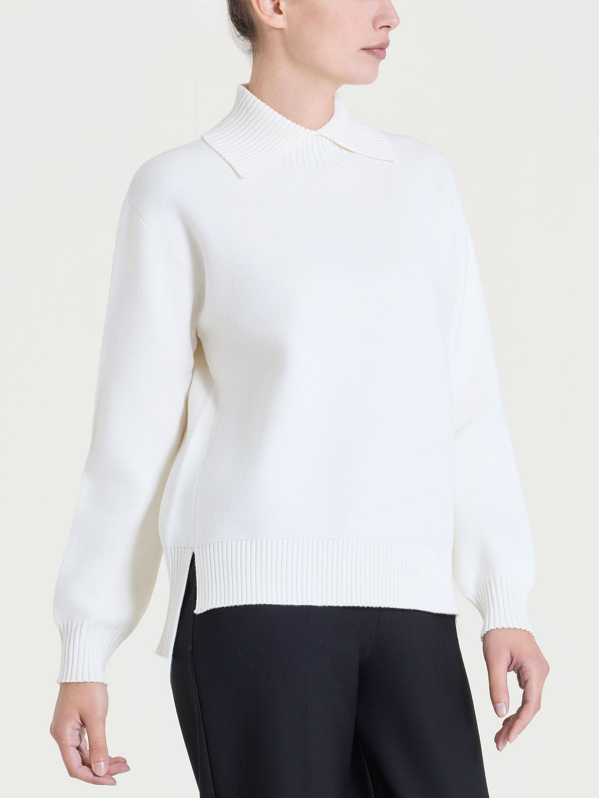 Maglia con collo alto con spacco in Super Soft Bianchi Donna - Ragno