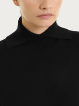 Maglia con collo alto con spacco in Super Soft Neri Donna - Ragno