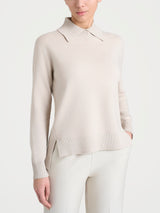 Jersey de cuello alto con abertura de Super Soft, blanco, para mujer - Ragno