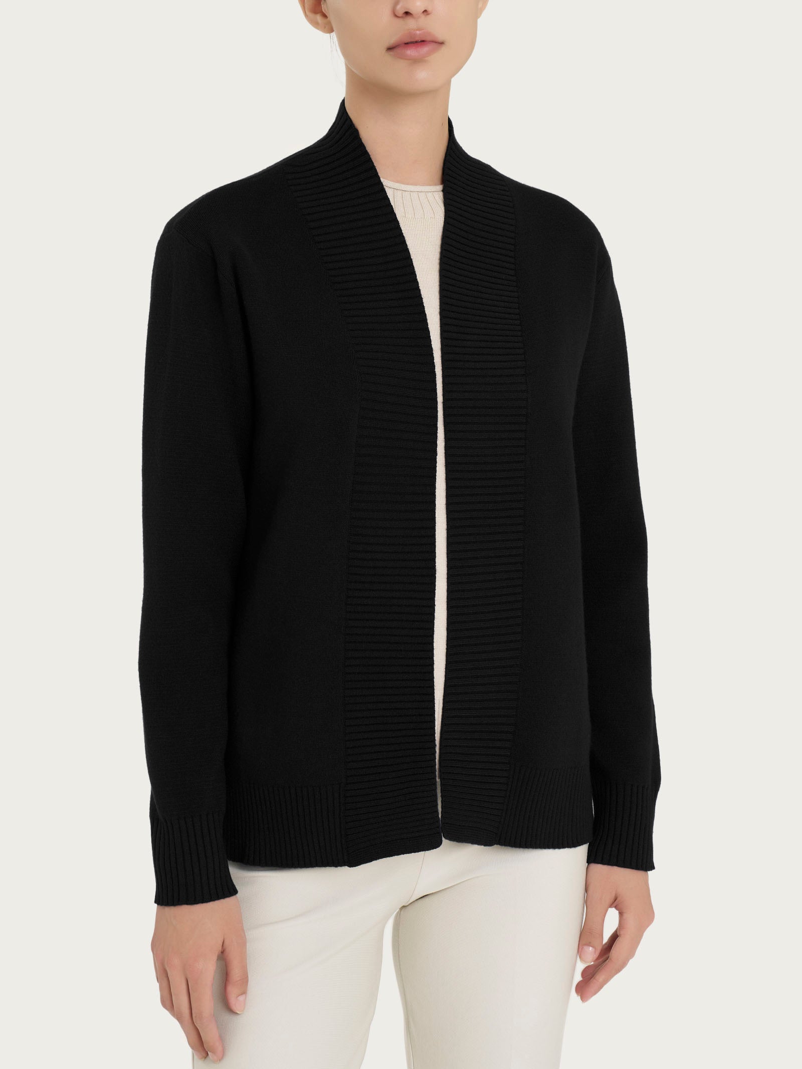 Cardigan aperto in Super Soft  Neri Donna - Ragno
