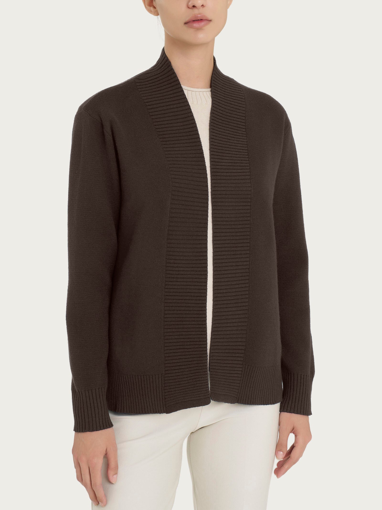 Cardigan aperto in Super Soft  Marroni Donna - Ragno