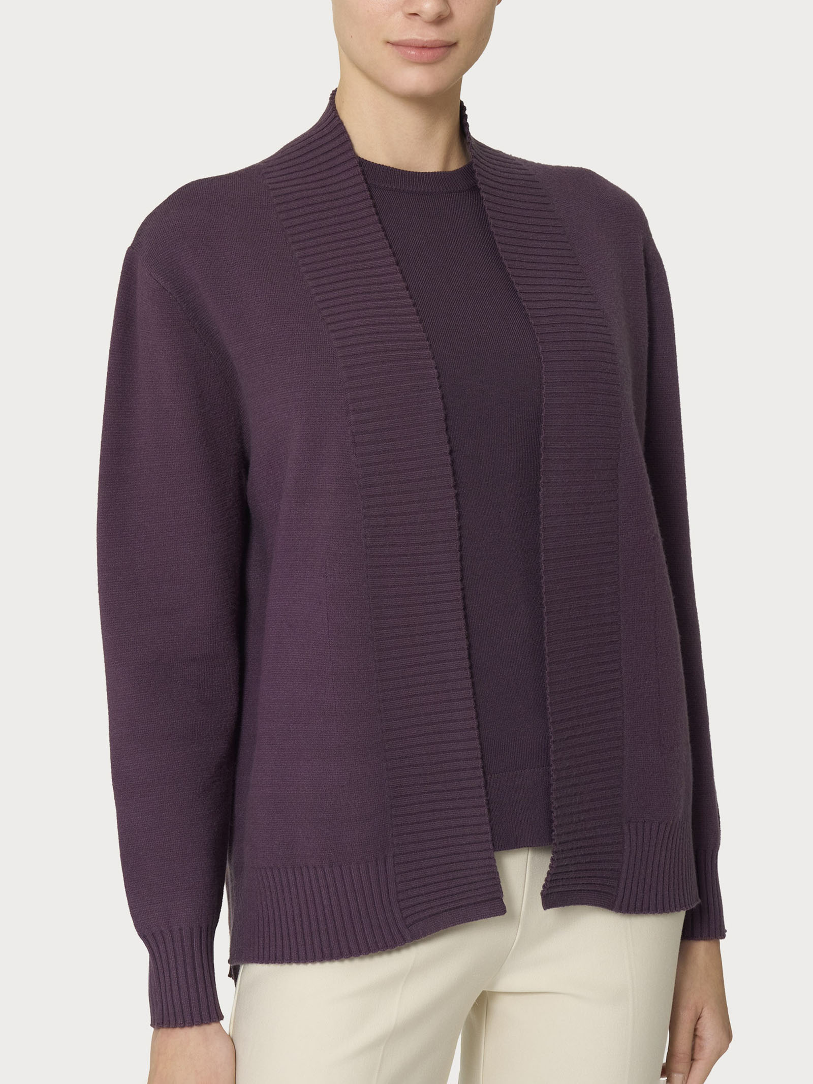 Cardigan corto in Super Soft  Viola Donna - Ragno