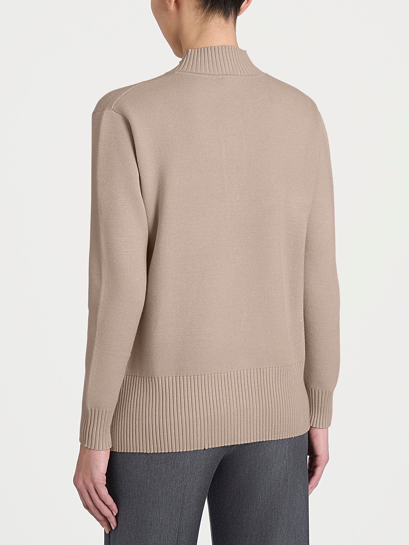 Cardigan asimmetrico con collo alto in Super Soft Marroni Donna - Ragno
