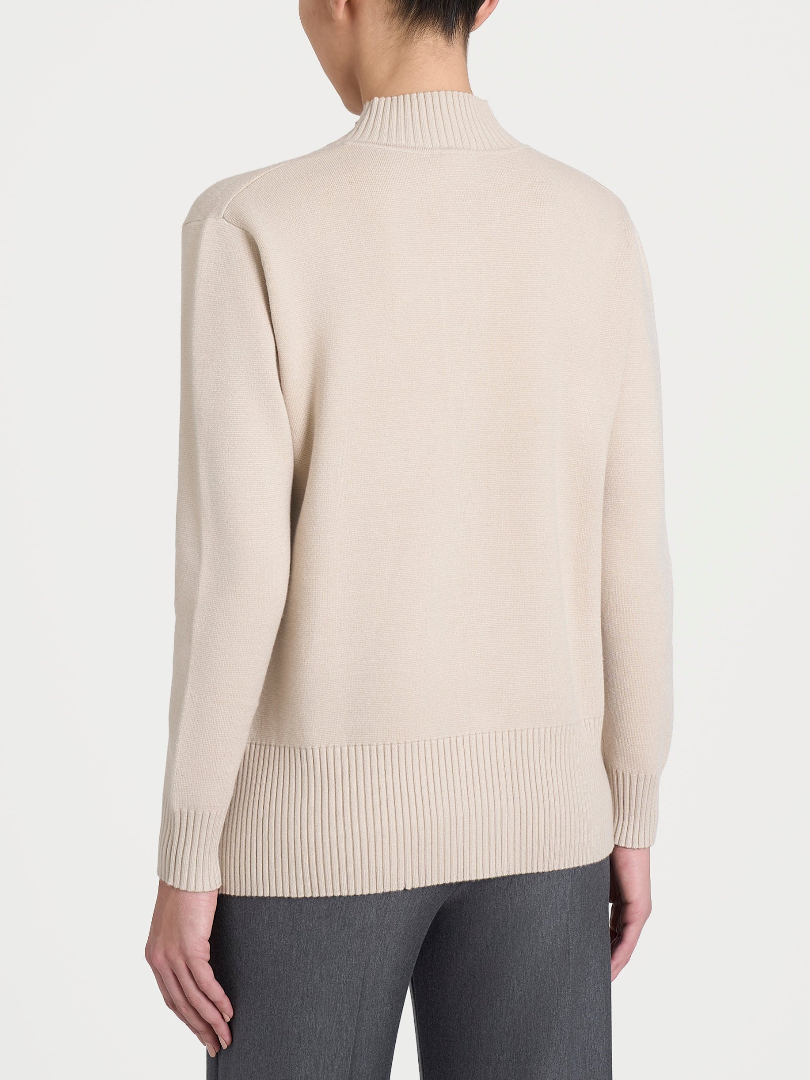 Cardigan asimmetrico con collo alto in Super Soft Bianchi Donna - Ragno