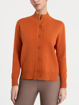 Cardigan asimmetrico con collo alto in Super Soft Arancioni Donna - Ragno