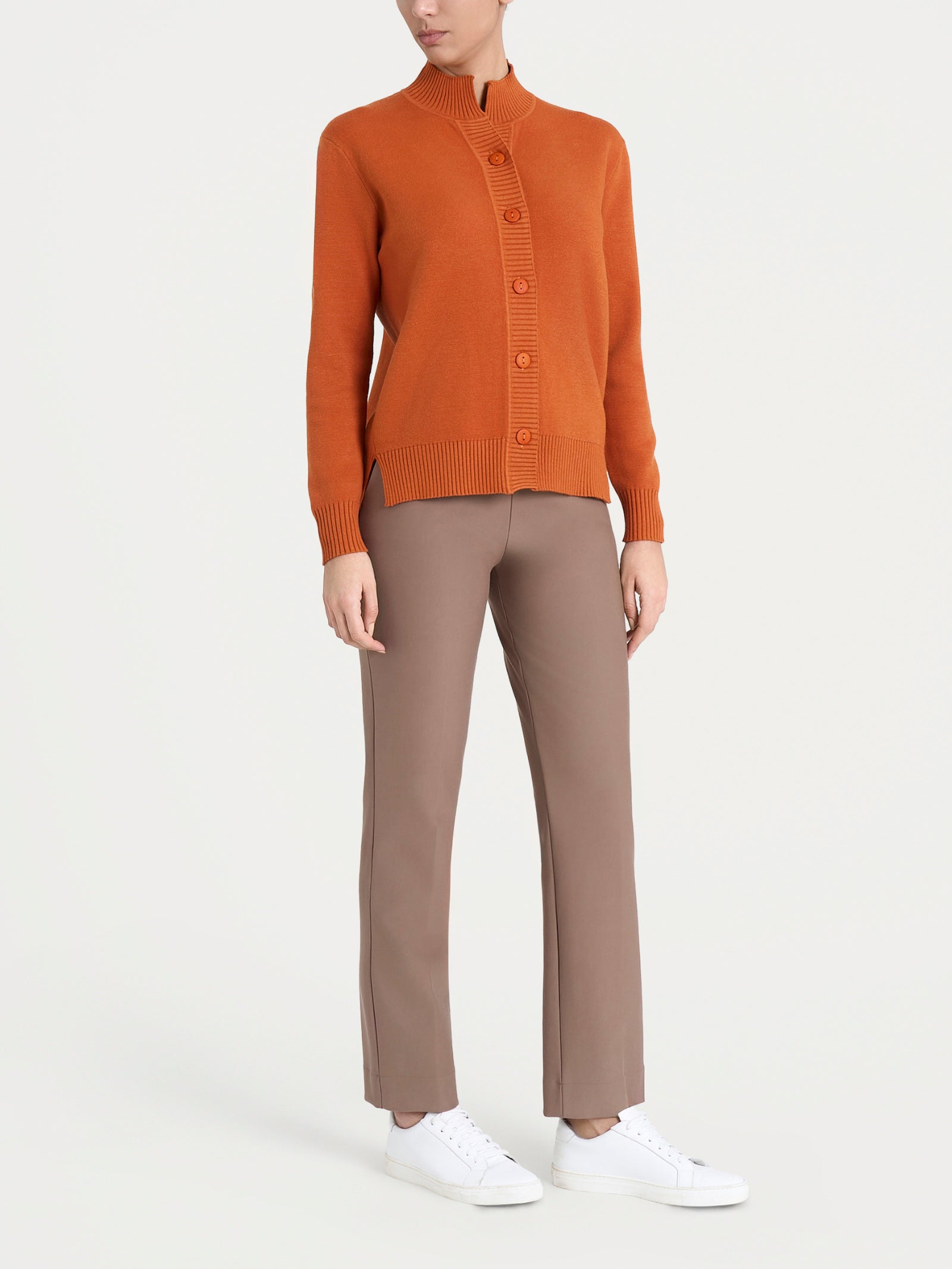 FAIRY TRENDZ Cardigan da donna a maniche lunghe, aperto sul davanti, con nappe, design Astec, lavorato a maglia, con frange, rosso/bianco., 44 FAIRY TRENDZ Cardigan da donna a maniche lunghe, aperto sul davanti, con nappe, design Astec, lavorato a maglia, con frange, rosso/bianco., 44