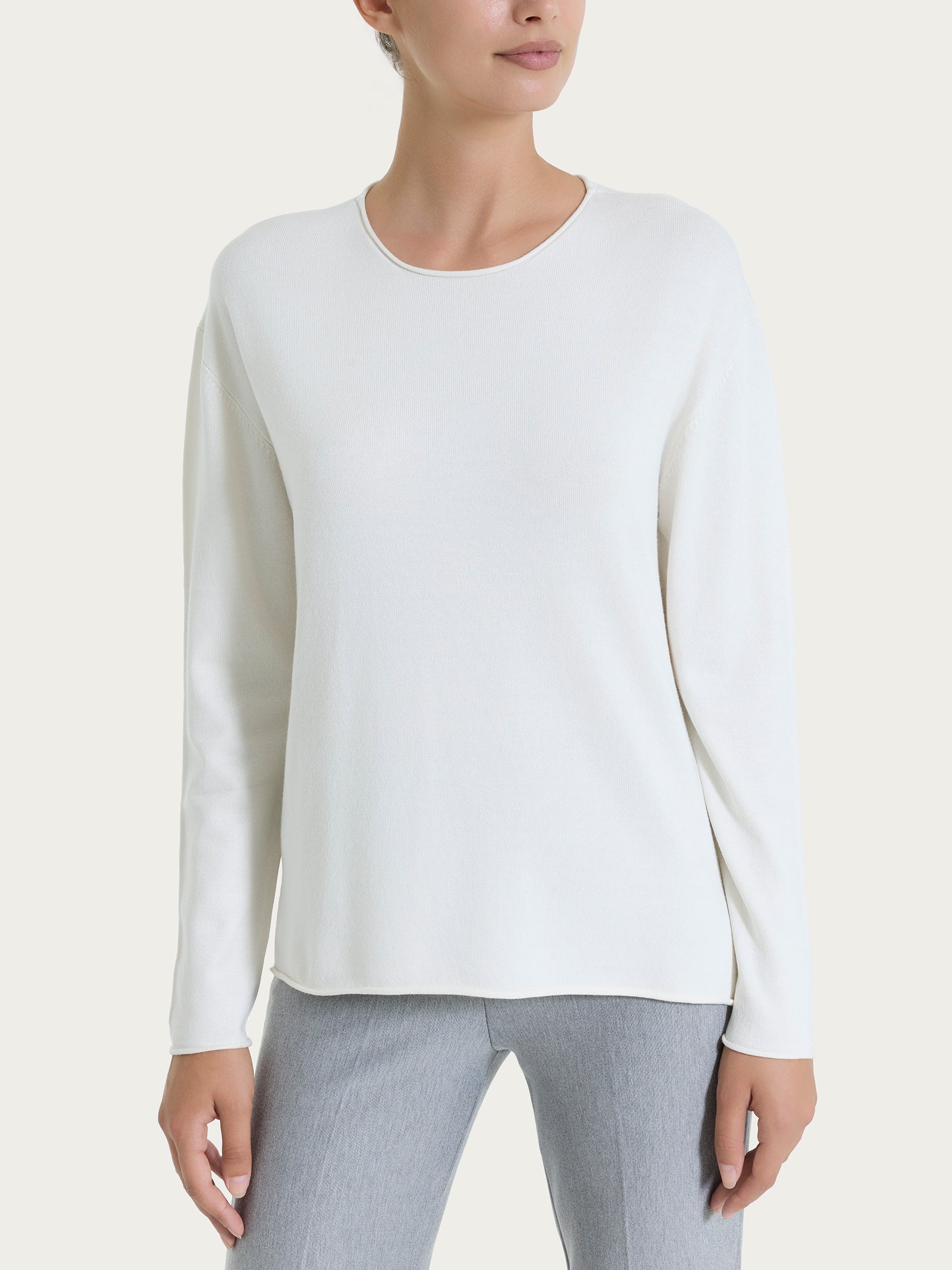 Maglia asimmetrica con girocollo Four Seasons Bianchi Donna - Ragno