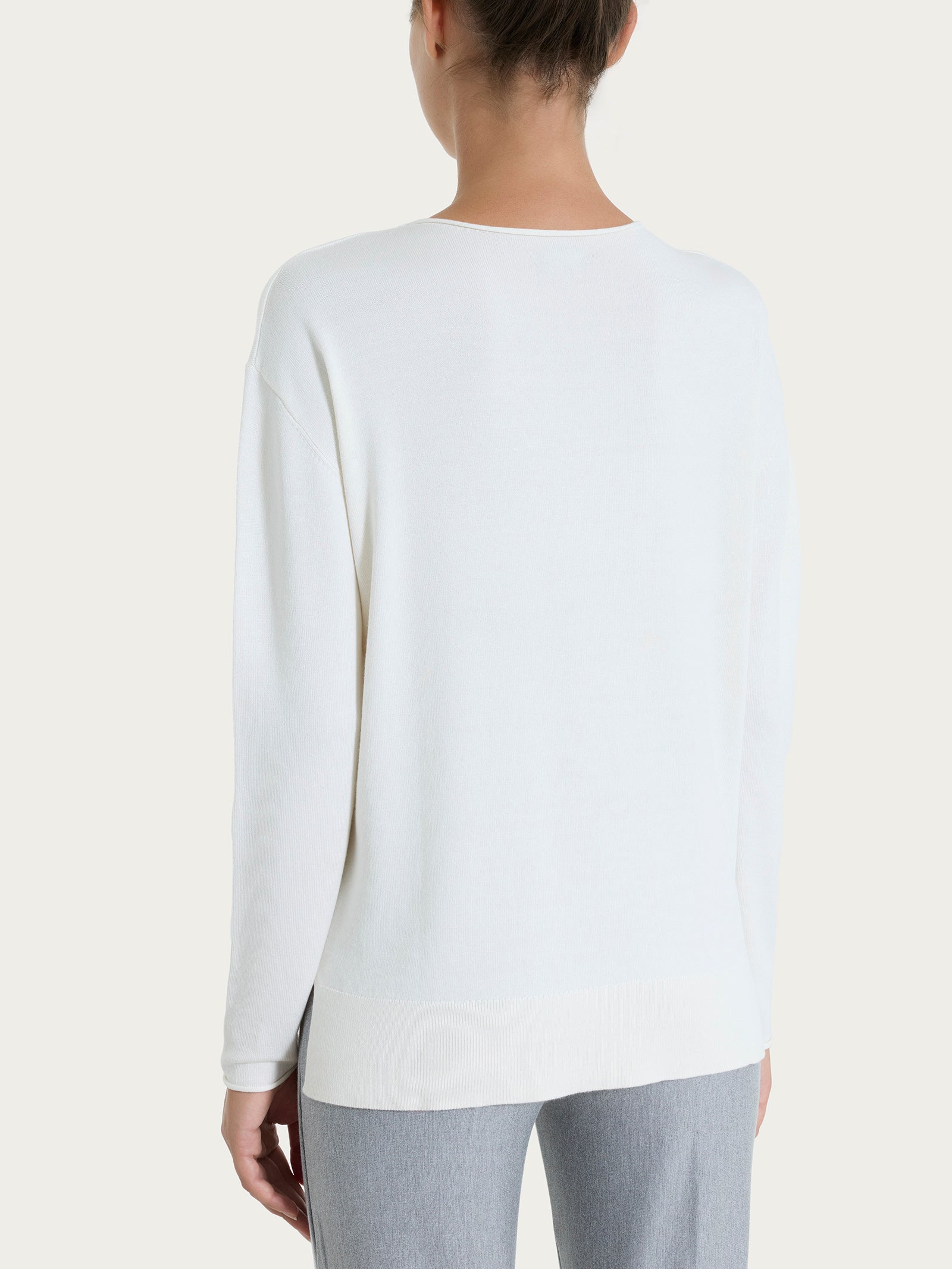 Maglia asimmetrica con girocollo Four Seasons Bianchi Donna - Ragno
