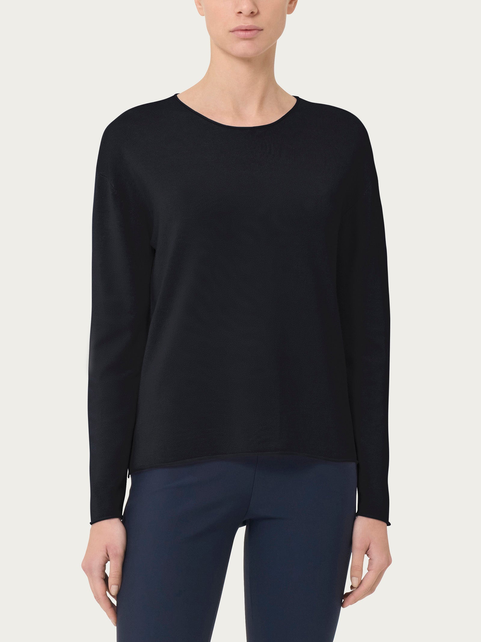Maglia asimmetrica con girocollo Four Seasons Neri Donna - Ragno