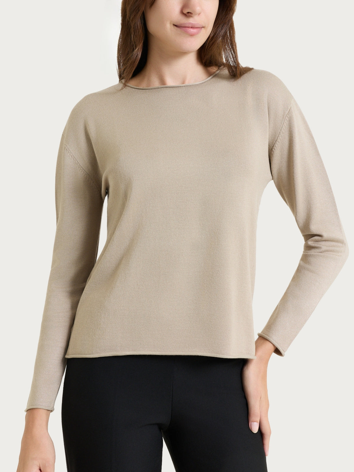 Maglia asimmetrica con girocollo Four Seasons Grigi Donna - Ragno