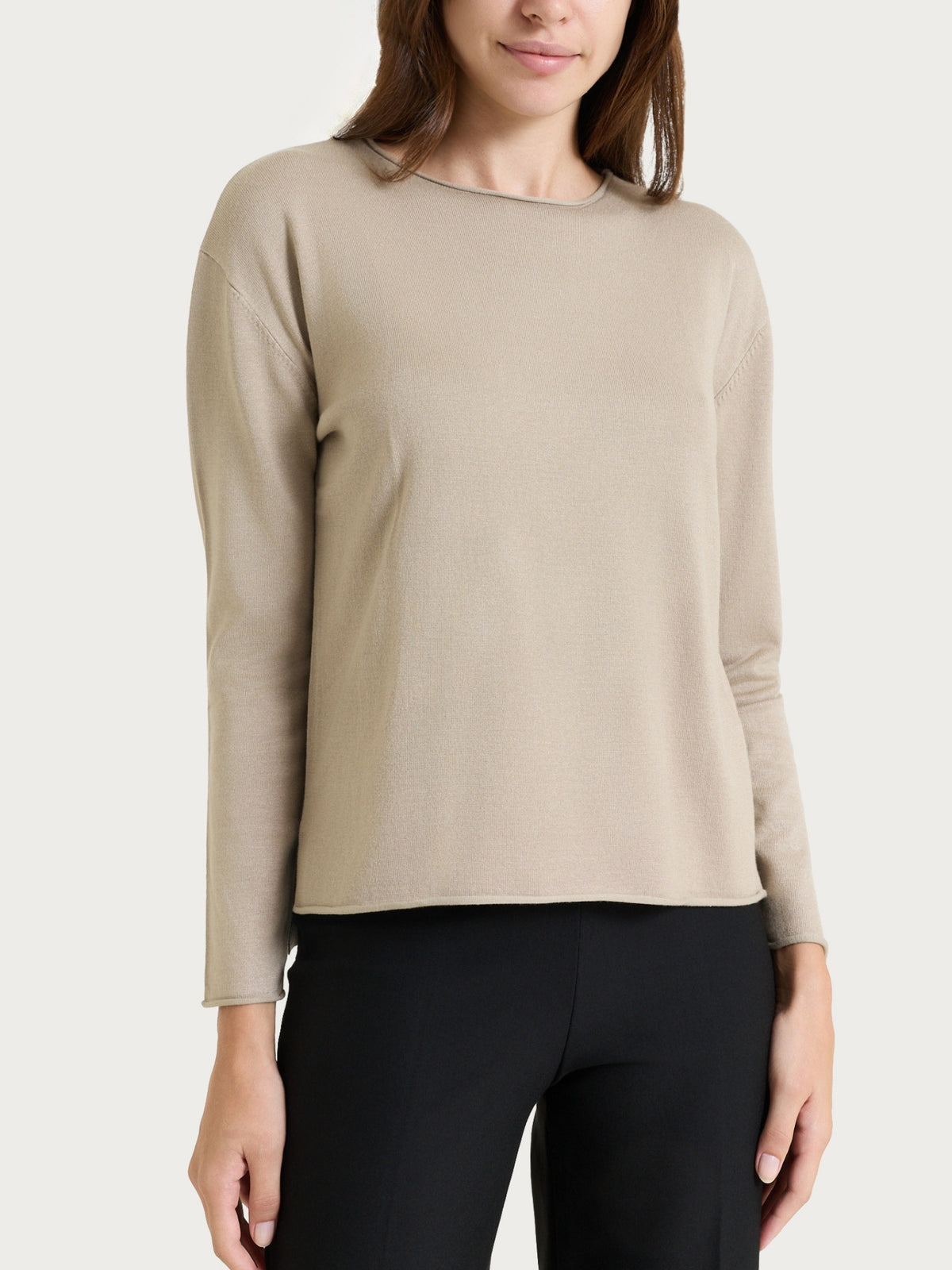 Maglia asimmetrica con girocollo Four Seasons Grigi Donna - Ragno