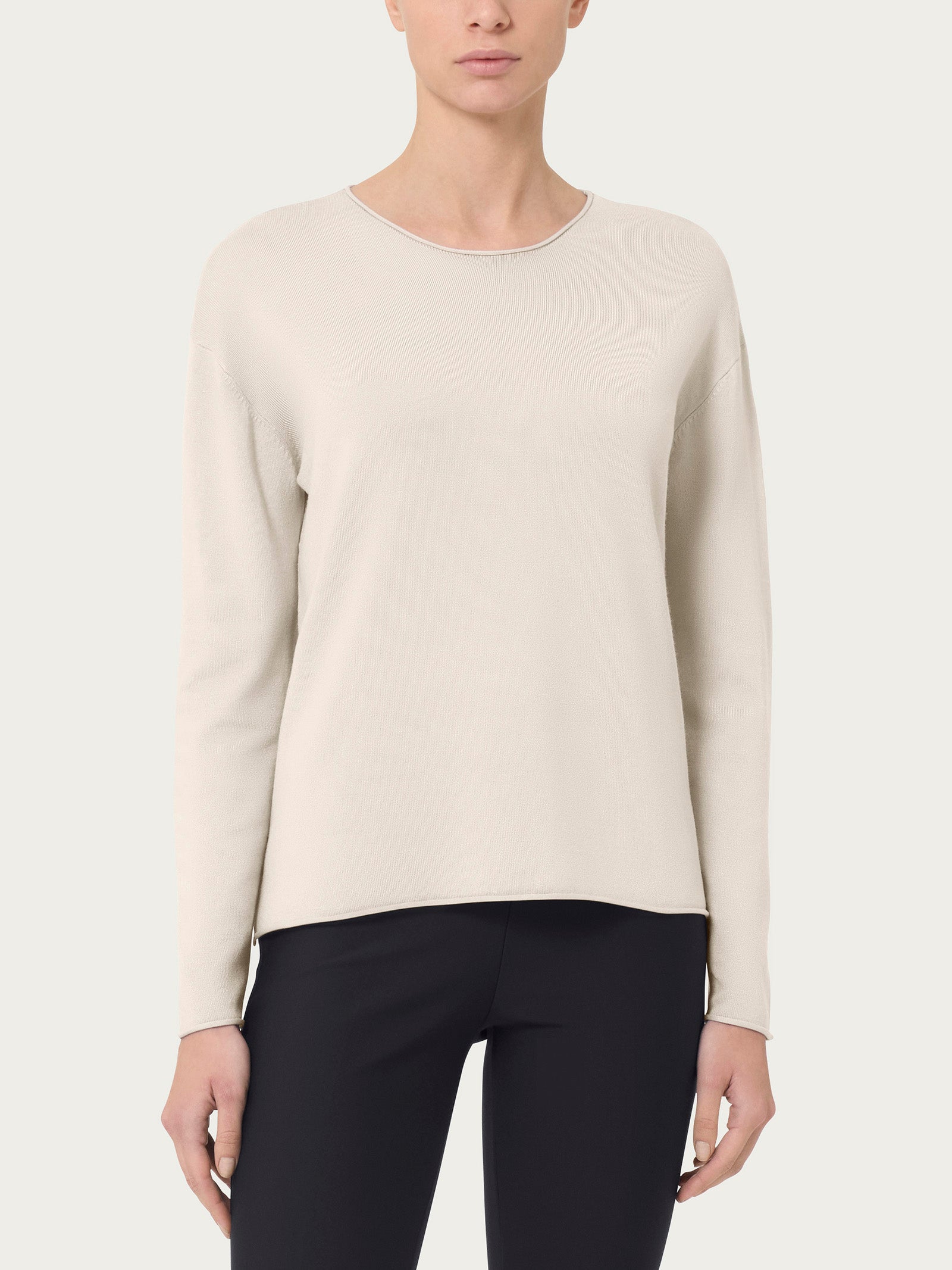 Maglia asimmetrica con girocollo Four Seasons Bianchi Donna - Ragno