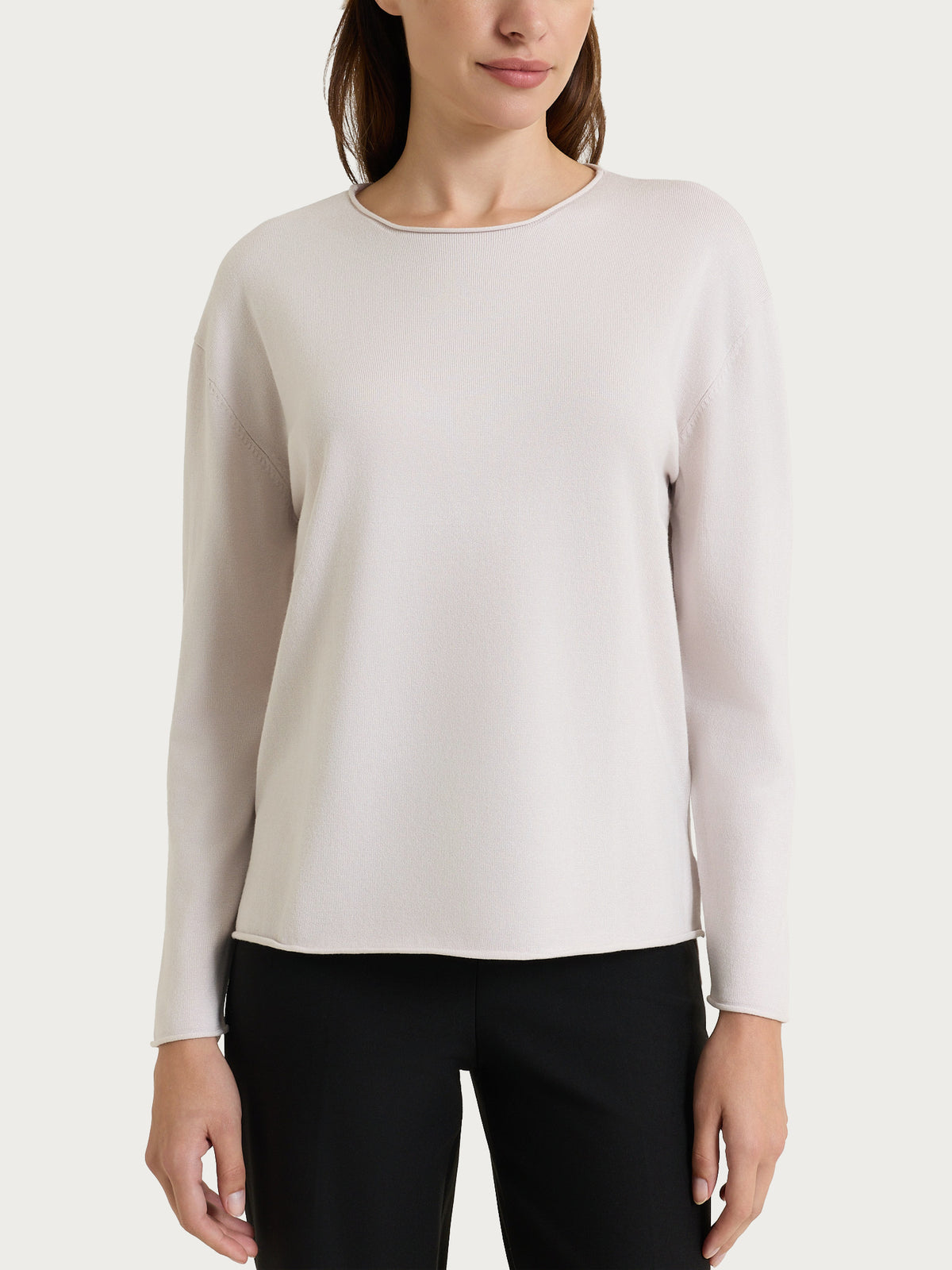 Maglia asimmetrica con girocollo Four Seasons Viola Donna - Ragno