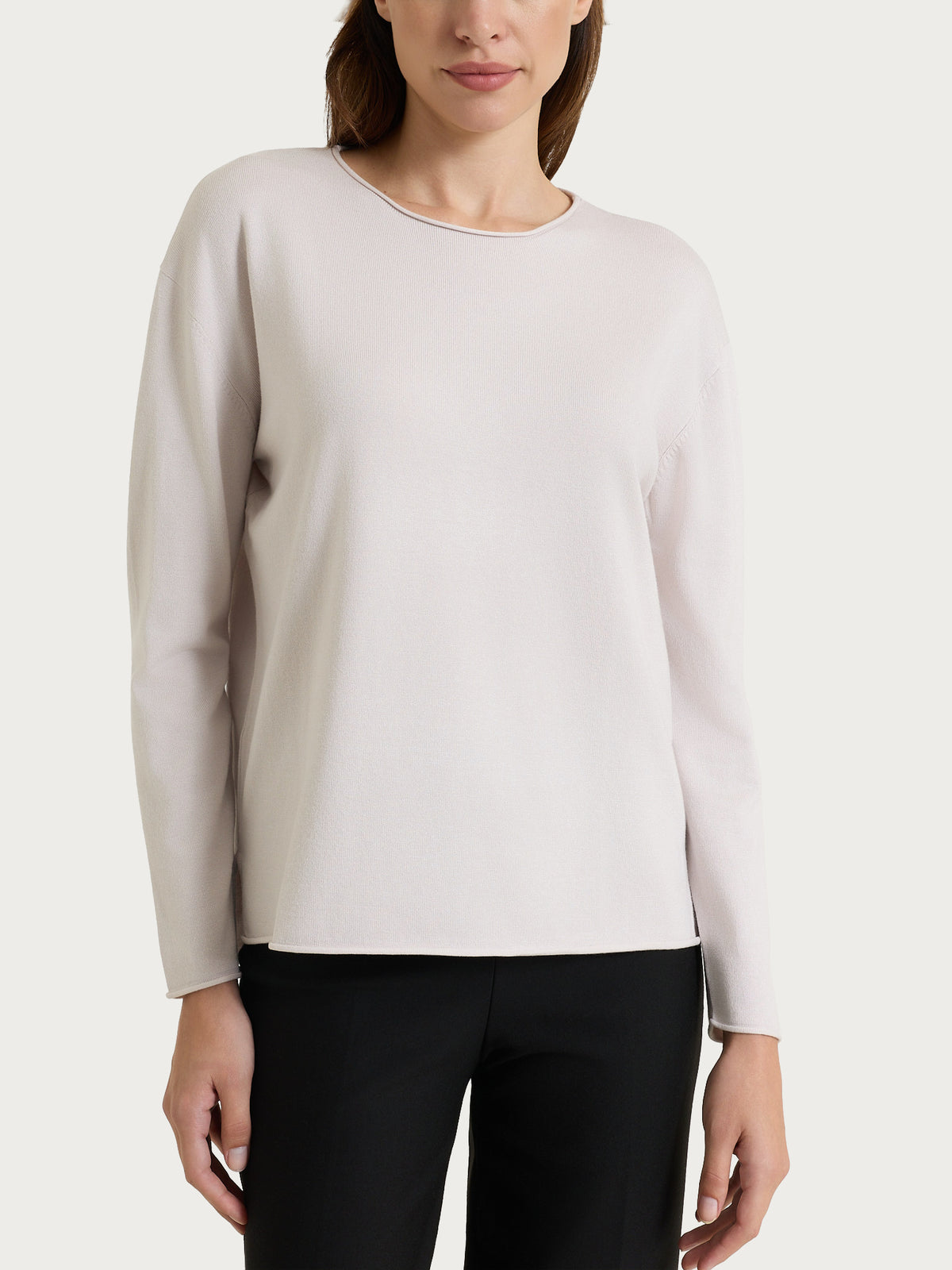 Maglia asimmetrica con girocollo Four Seasons Viola Donna - Ragno