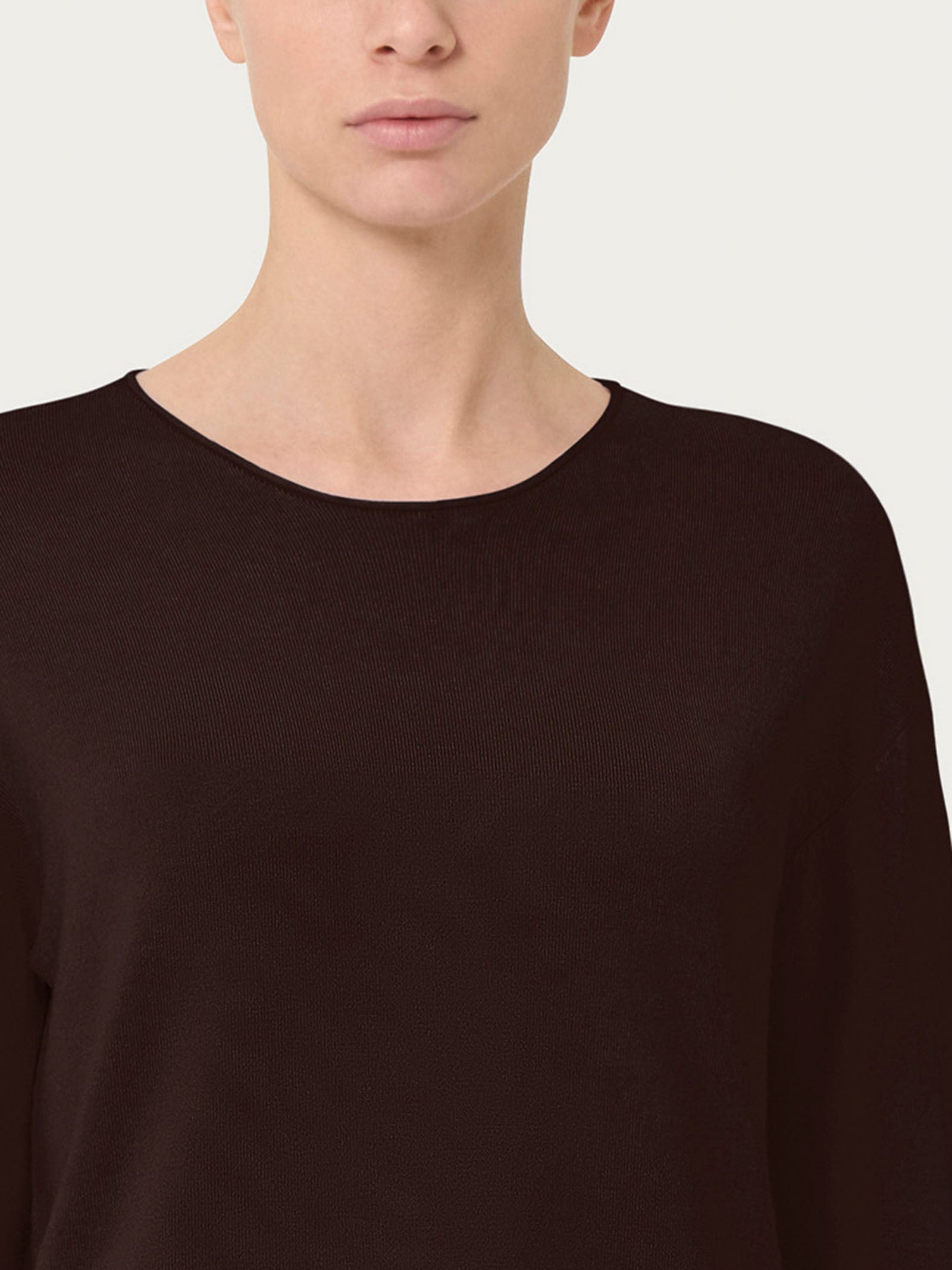 Maglia asimmetrica con girocollo Four Seasons Marroni Donna - Ragno