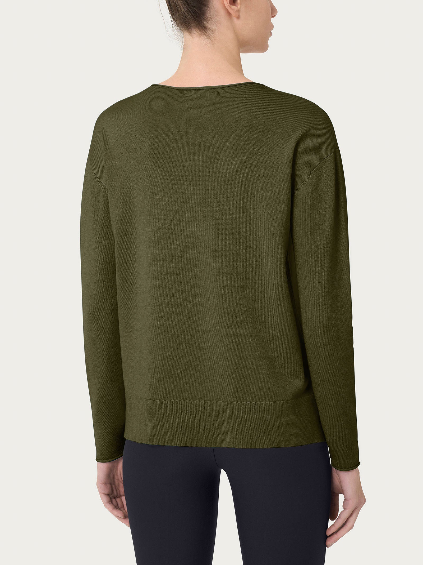 Maglia asimmetrica con girocollo Four Seasons Verdi Donna - Ragno