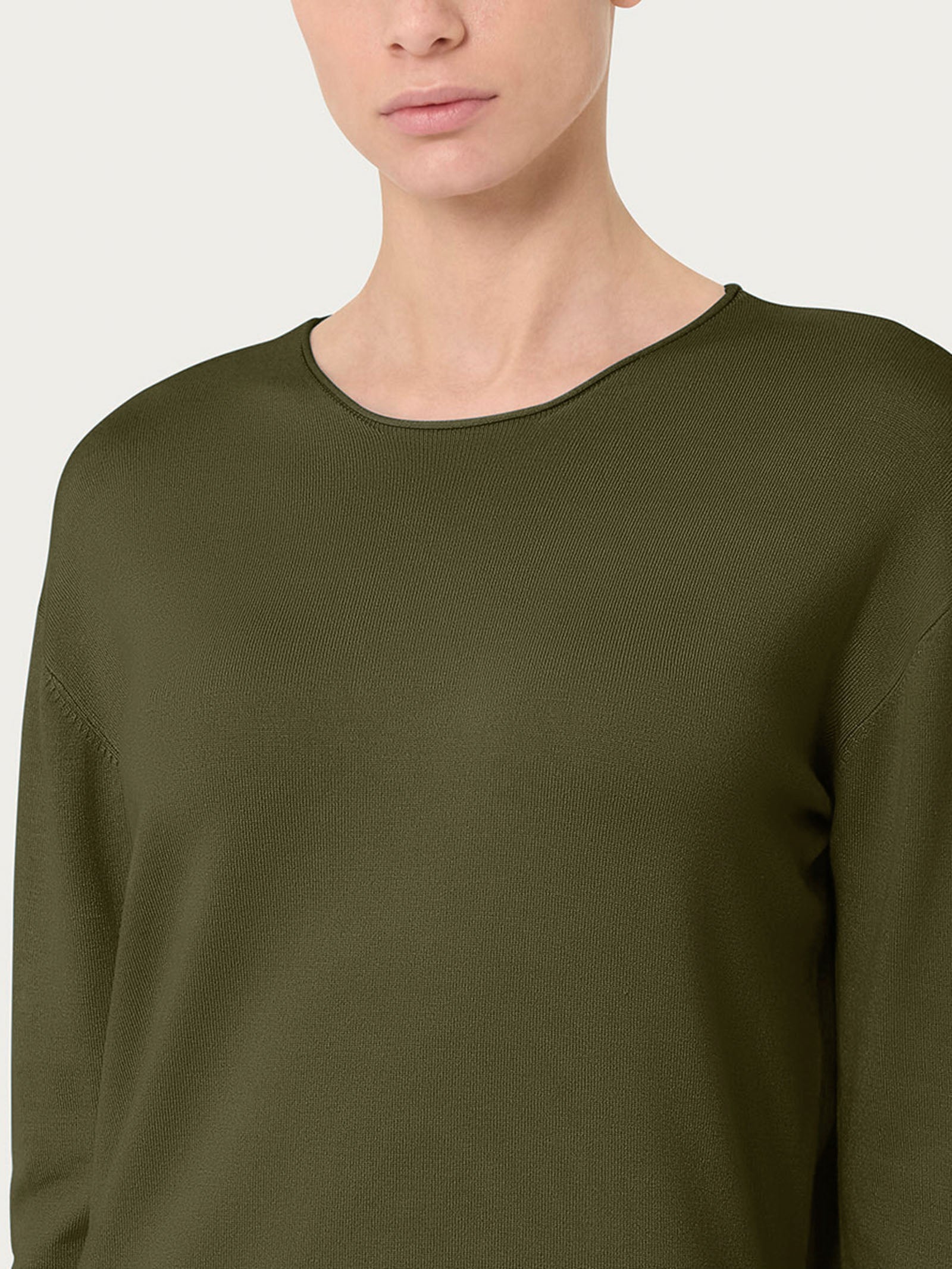 Maglia asimmetrica con girocollo Four Seasons Verdi Donna - Ragno