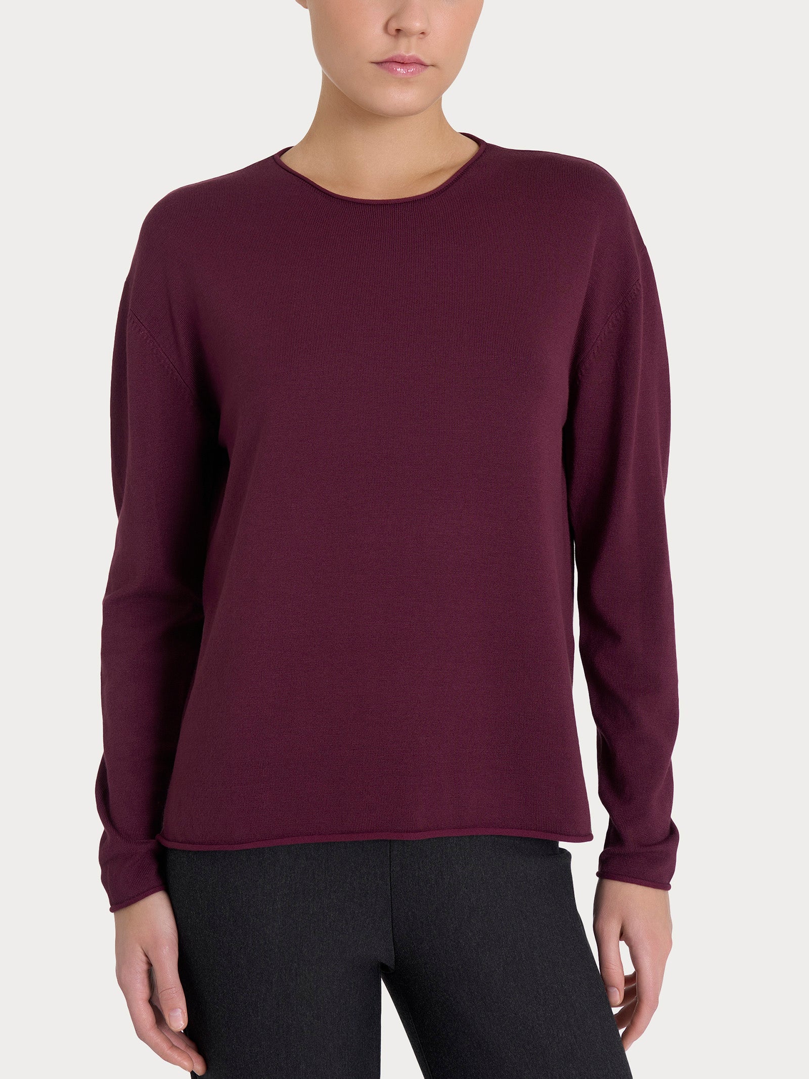 Maglia asimmetrica con girocollo Four Seasons Viola Donna - Ragno