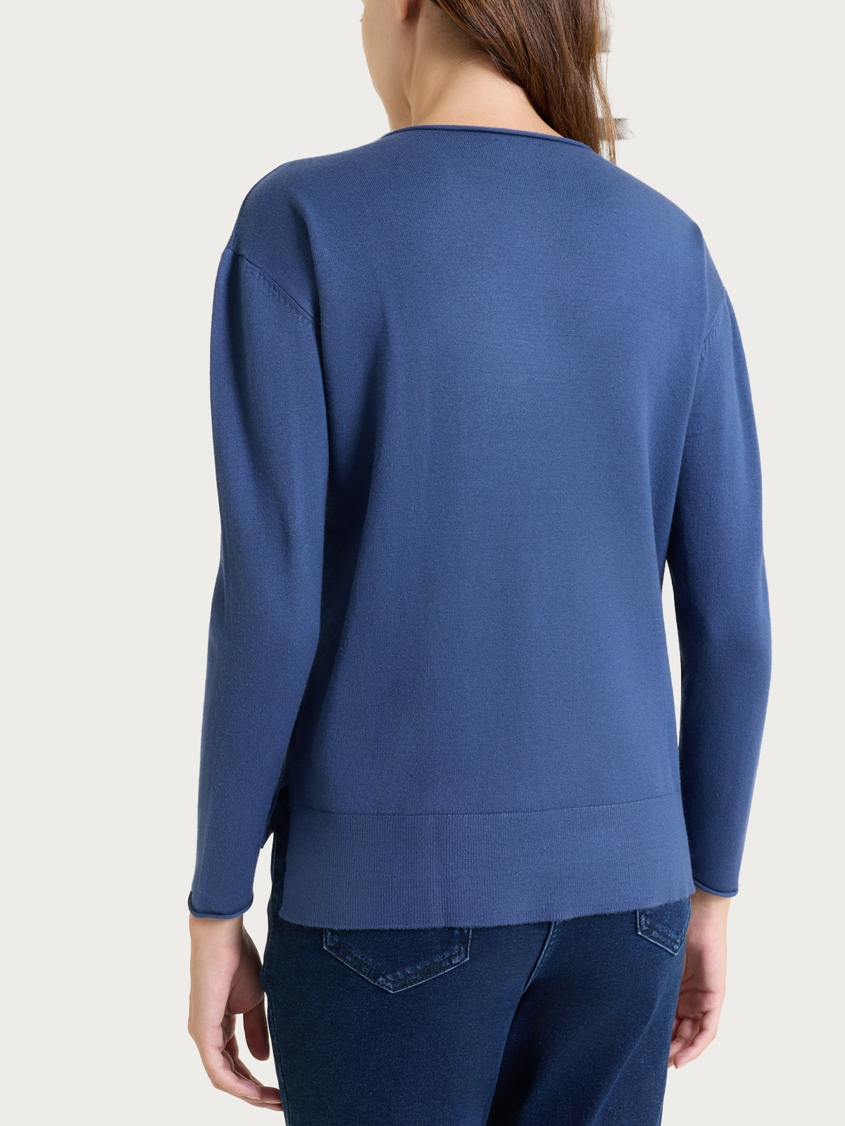 Maglia asimmetrica con girocollo Four Seasons Blu Donna - Ragno