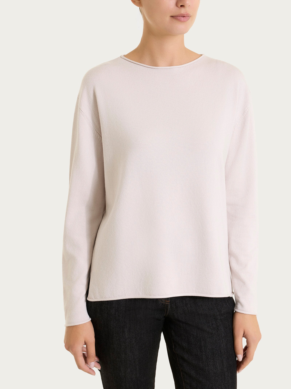 Jersey asimétrico con cuello redondo de Four Seasons, color morado, para mujer - Ragno