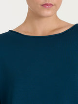 Maglia asimmetrica con scollo a barchetta Four Seasons Blu Donna - Ragno