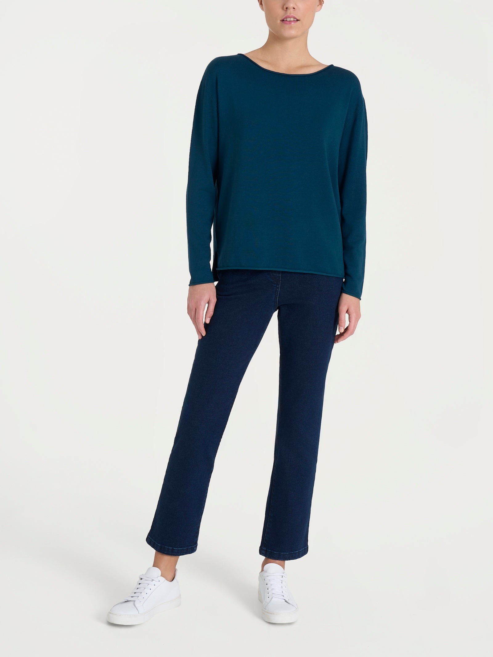 Maglia asimmetrica con scollo a barchetta Four Seasons Blu Donna - Ragno