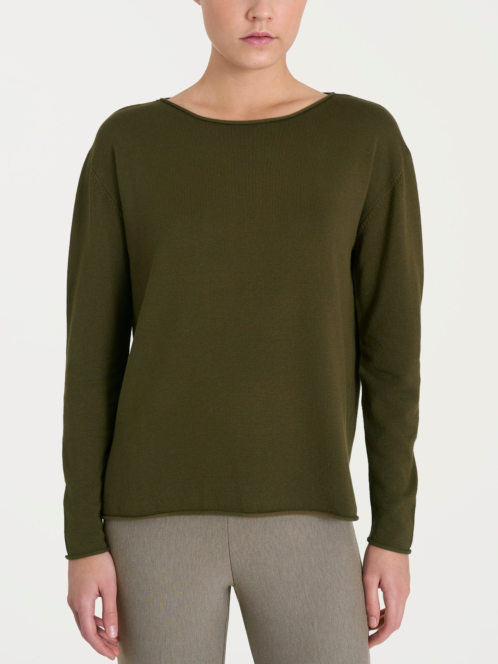 Maglia asimmetrica con scollo a barchetta Four Seasons Verdi Donna - Ragno
