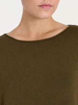 Maglia asimmetrica con scollo a barchetta Four Seasons Verdi Donna - Ragno