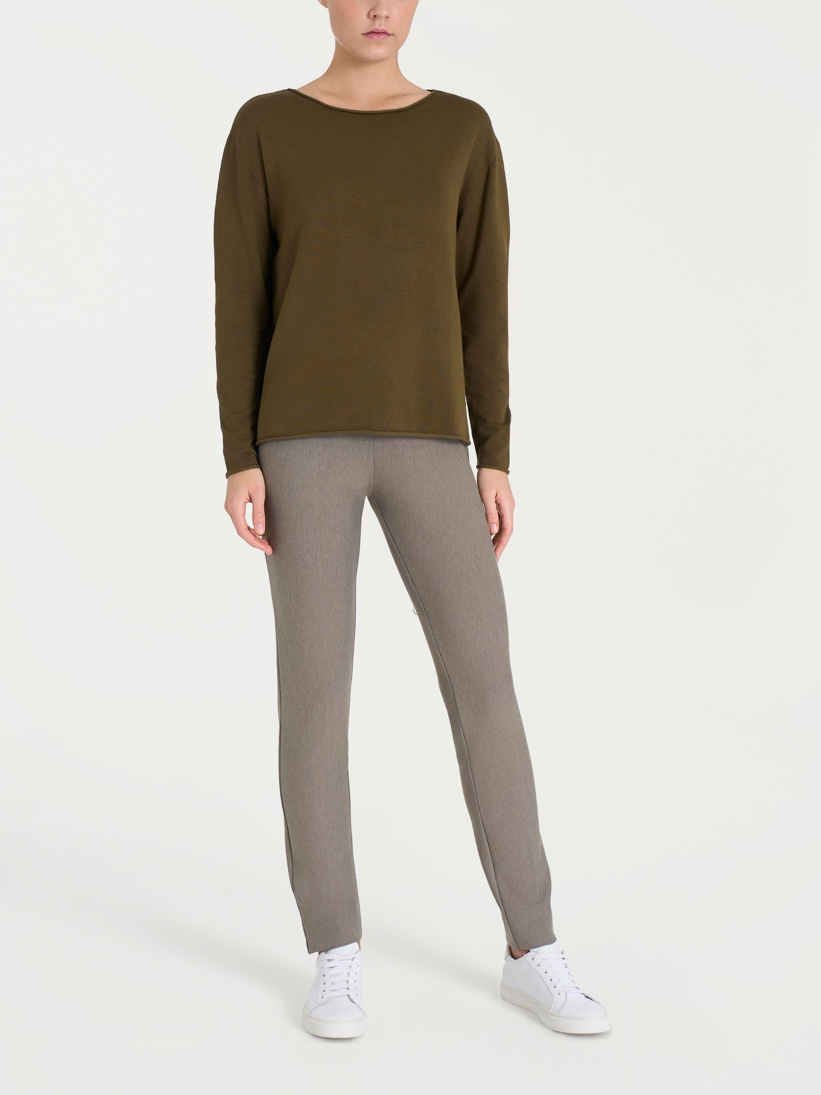 Maglia asimmetrica con scollo a barchetta Four Seasons Verdi Donna - Ragno