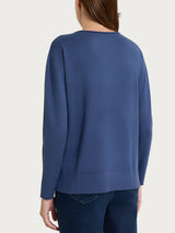 Maglia asimmetrica con scollo a barchetta Four Seasons Blu Donna - Ragno