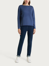 Maglia asimmetrica con scollo a barchetta Four Seasons Blu Donna - Ragno