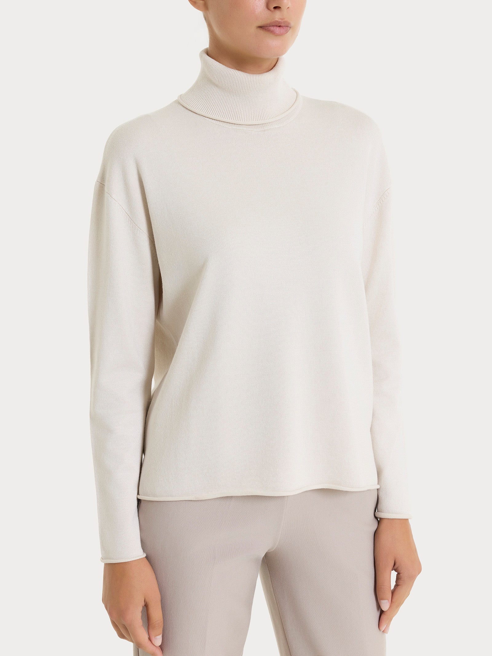 Finto Dolcevita Elasticizzato Da Donna - Colletto Staccabile Scaldacollo Invernale - Accessorio Maglione Per Look A Strati (Nero, Beige, Cachi, Bianco)