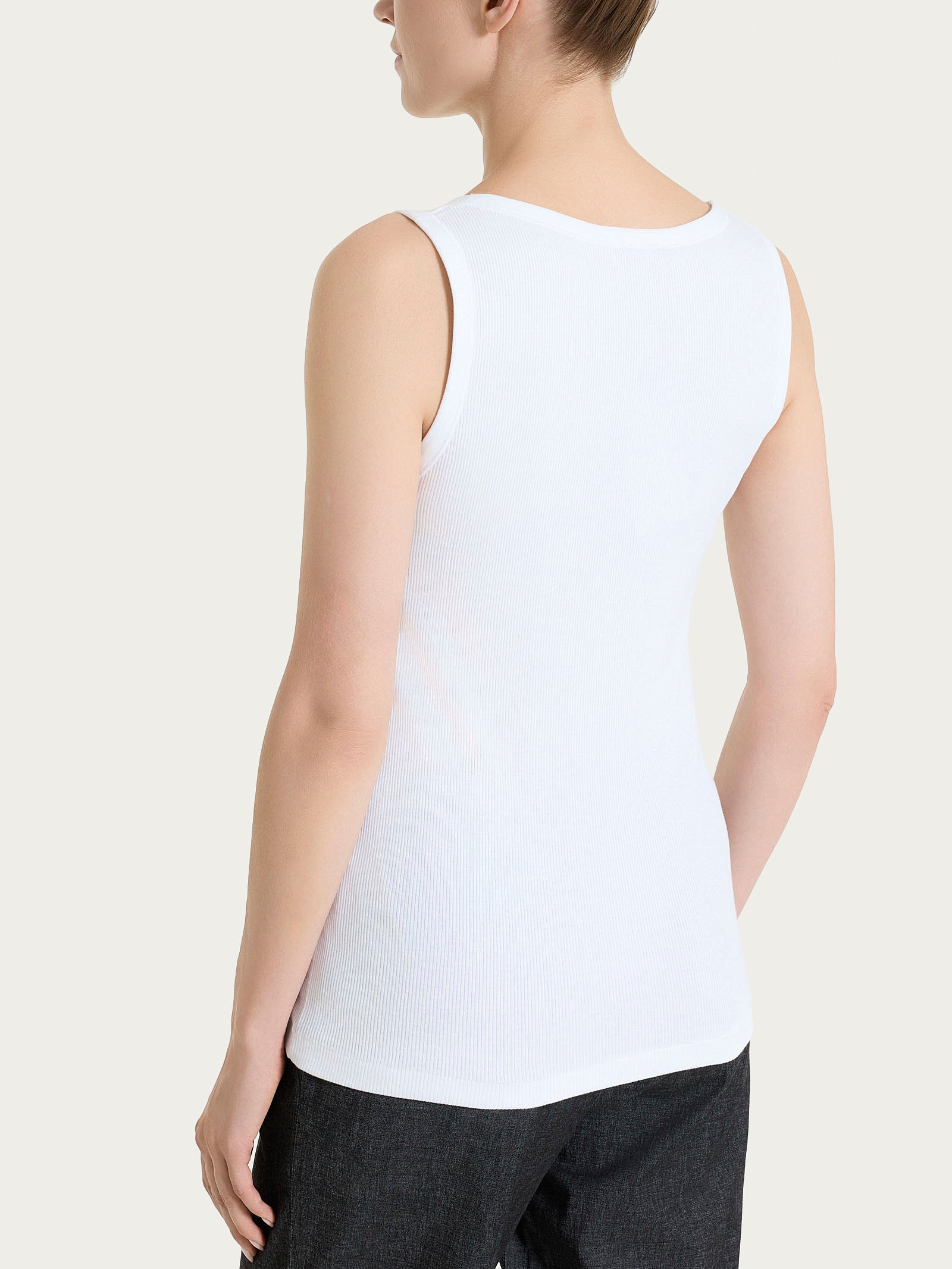 Canotta a spalla larga in costina di cotone Bianchi Donna - Ragno
