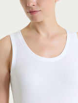 Canotta a spalla larga in costina di cotone Bianchi Donna - Ragno