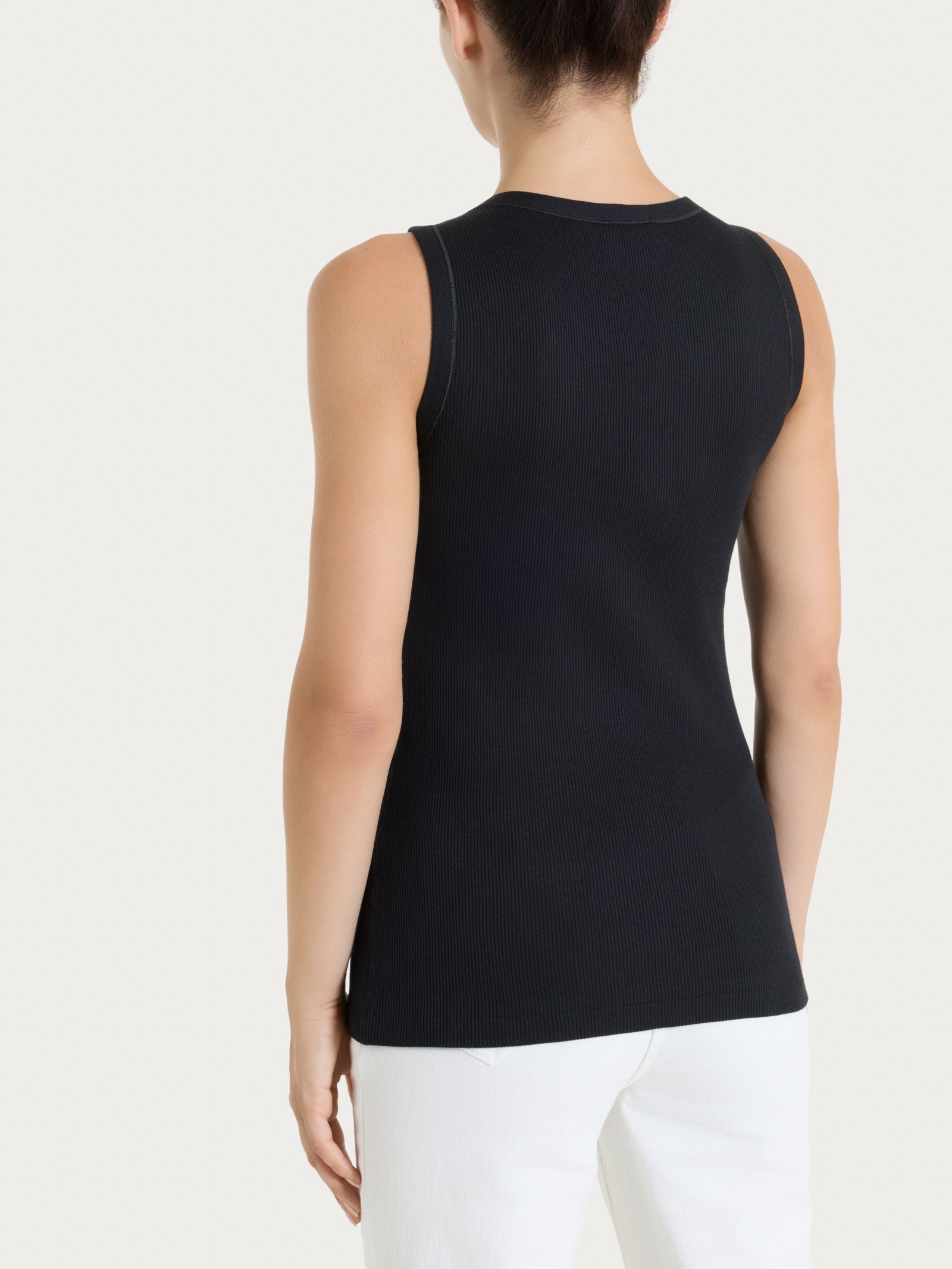 Canotta a spalla larga in costina di cotone Neri Donna - Ragno