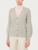 Cardigan con bottoni e paillettes in misto angora -  - Ragno