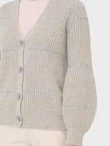 Cardigan con bottoni e paillettes in misto angora -  - Ragno