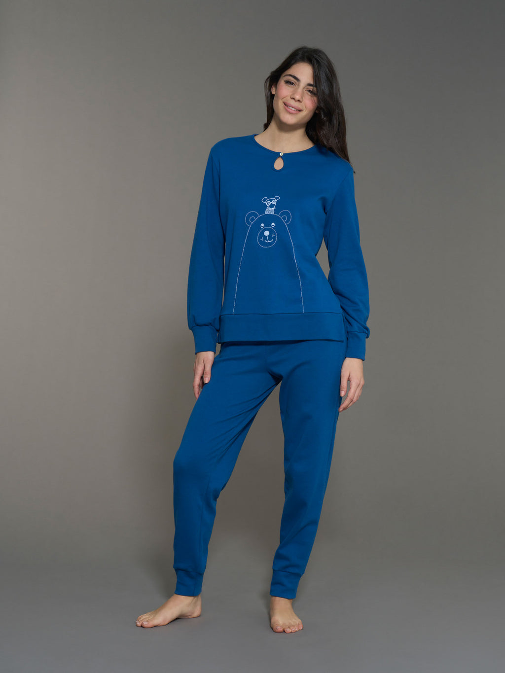 Pigiama Mermaiden Inter A Maniche Lunghe In Cotone - 401 96 479, Interlock Caldo, Certificato Oeko-Tex