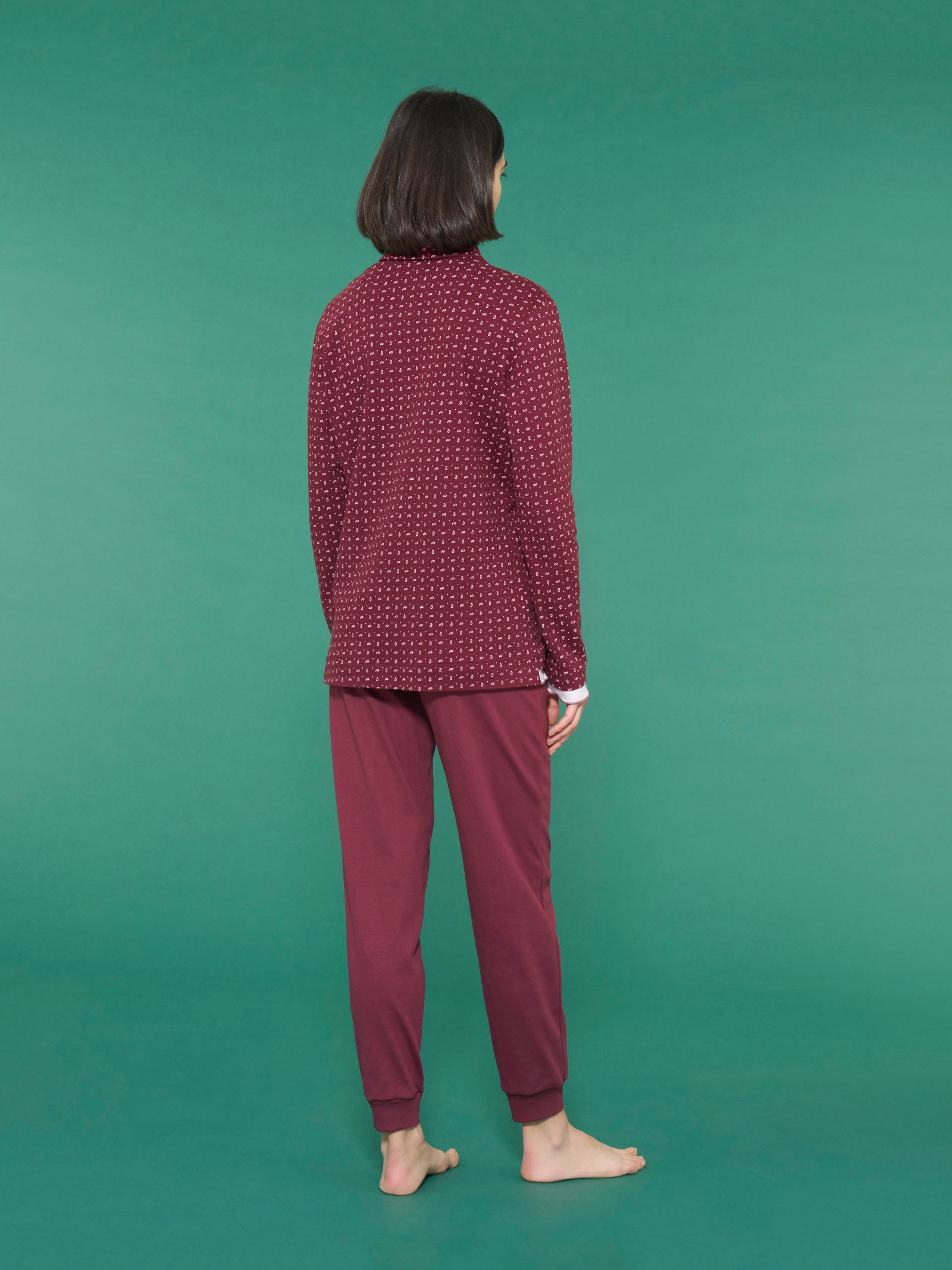 Pigiama Lungo Donna Morbido E Confortevole: Top Con Bottoni E Pantaloni Elasticizzati - Grigio, Regalo Perfetto Per Il Relax