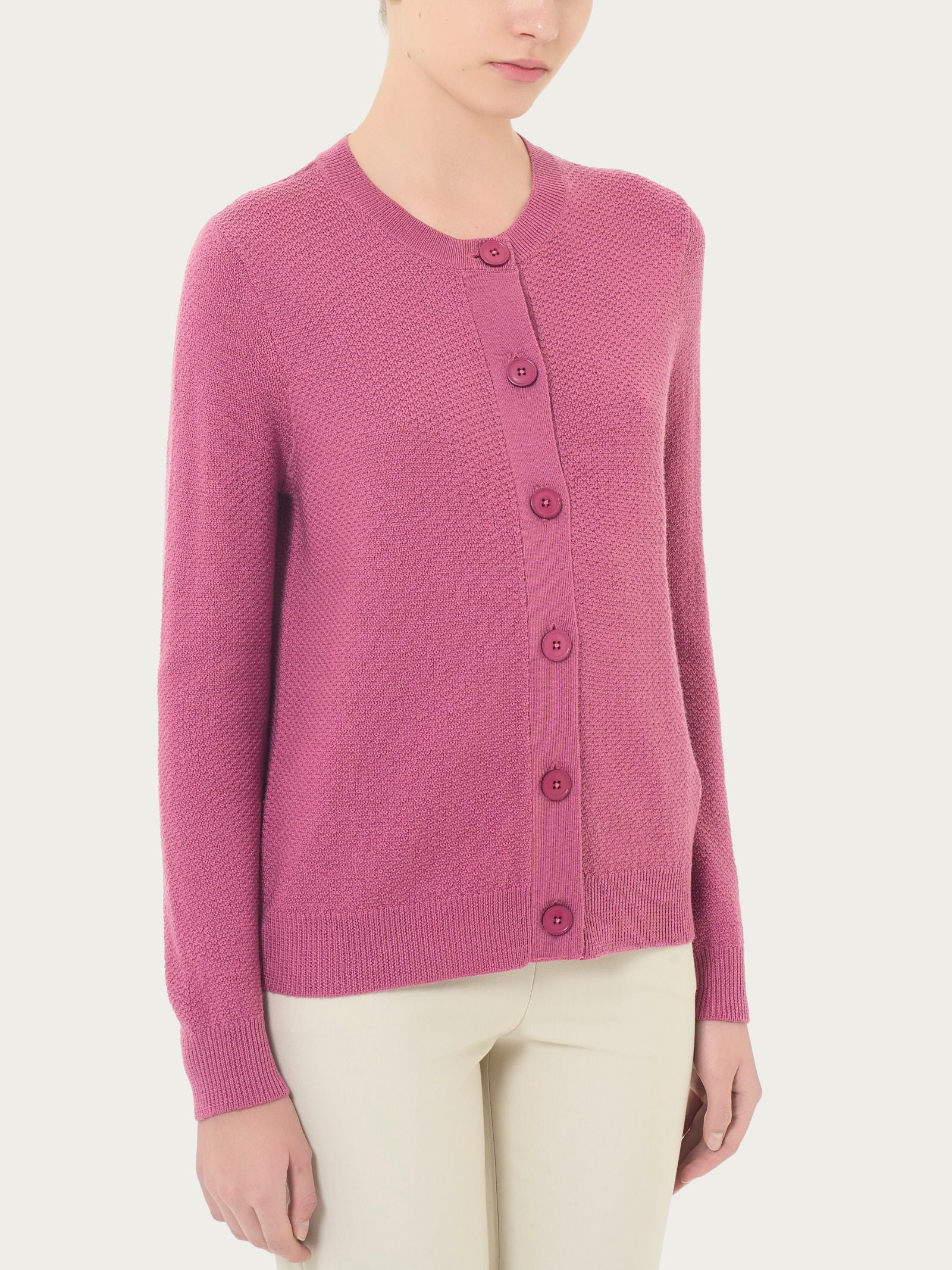 Cardigan corto con bottoni in Merino Soft -  - Ragno