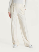 Pantalone ampio con tasche e pinces in Compact  Bianchi Donna - Ragno