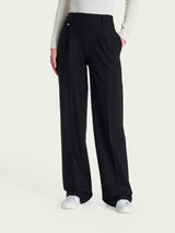 Pantalone ampio con tasche e pinces in Compact  Neri Donna - Ragno