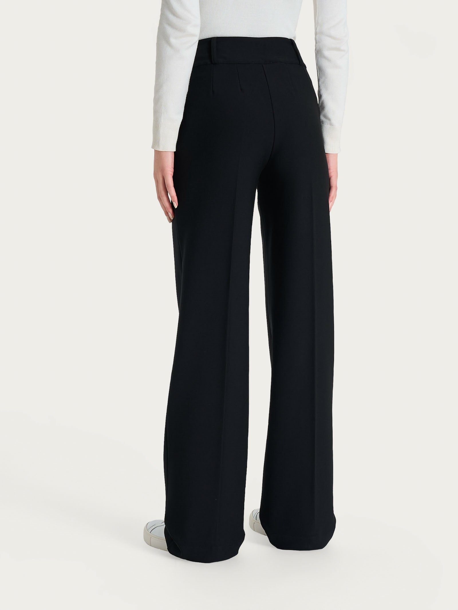 Pantalone ampio con tasche e pinces in Compact  Neri Donna - Ragno