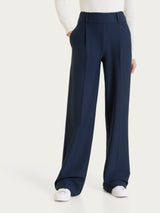 Pantalone ampio con tasche e pinces in Compact  Blu Donna - Ragno