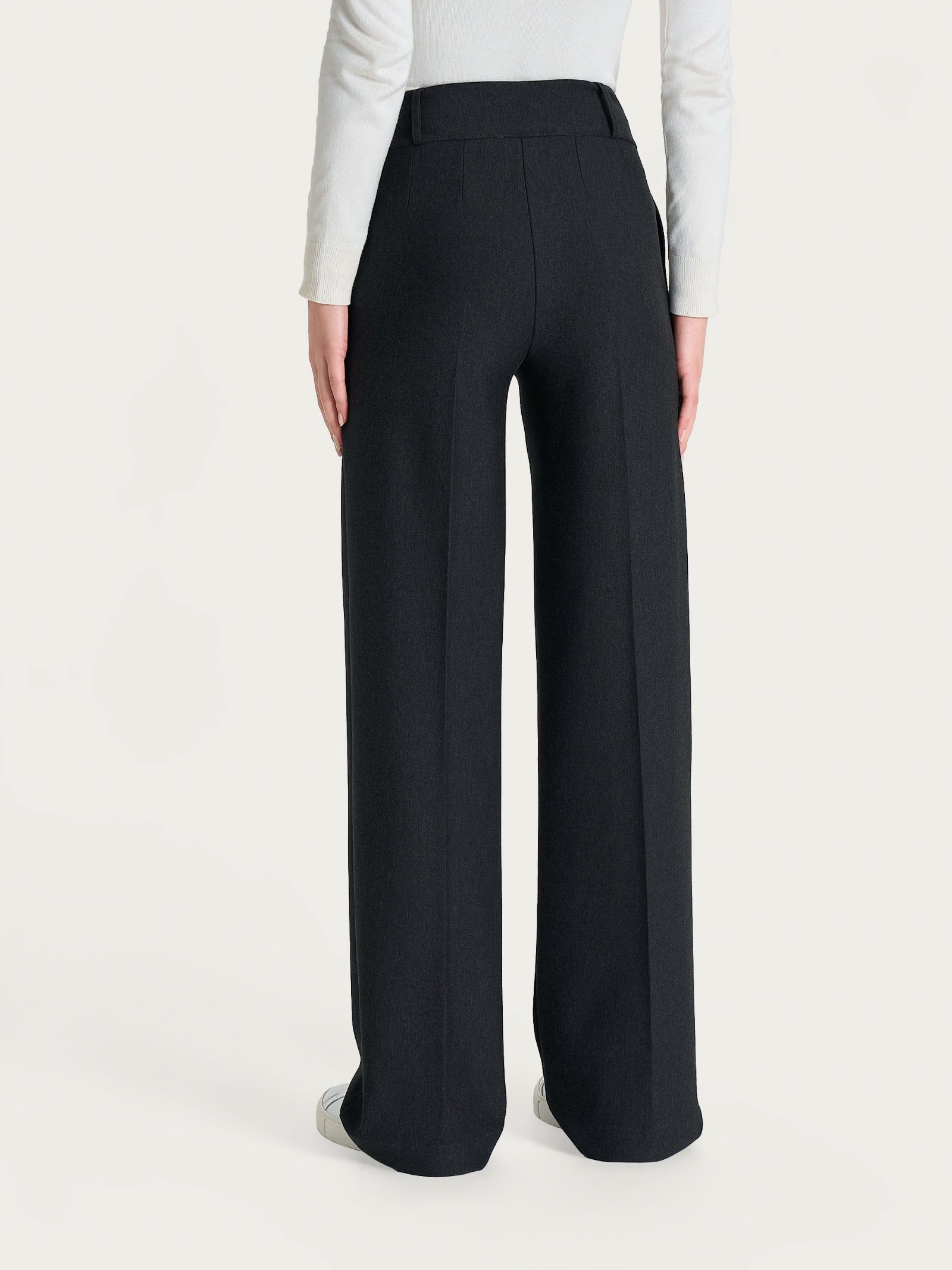 Pantalone ampio con tasche e pinces in Compact  Neri Donna - Ragno