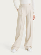 Pantalone ampio con tasche e pinces in Compact  Bianchi Donna - Ragno