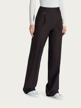 Pantalone ampio con tasche e pinces in Compact  Marroni Donna - Ragno