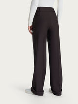 Pantalone ampio con tasche e pinces in Compact  Marroni Donna - Ragno