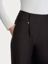 Pantalone ampio con tasche e pinces in Compact  Marroni Donna - Ragno